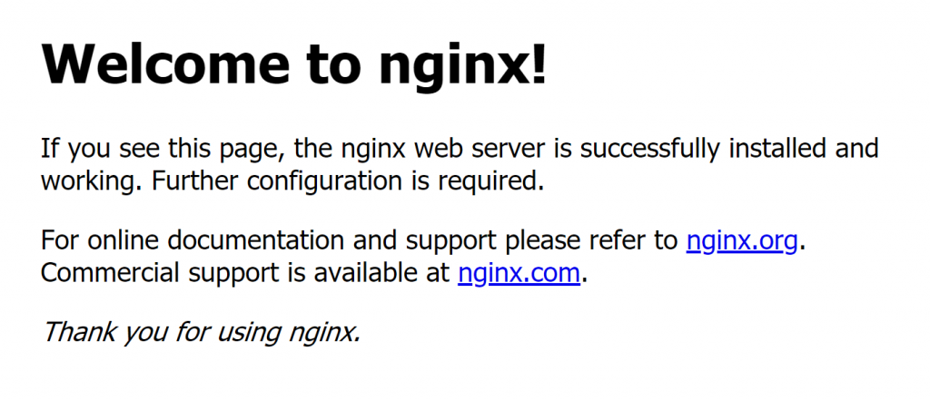 Приветствие Nginx